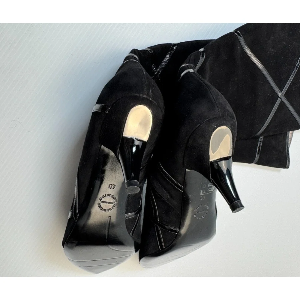 Georgina Goodman Suede Kitten Heel Boots Women 40 US‎ 9? NWOB Art to wear RARE